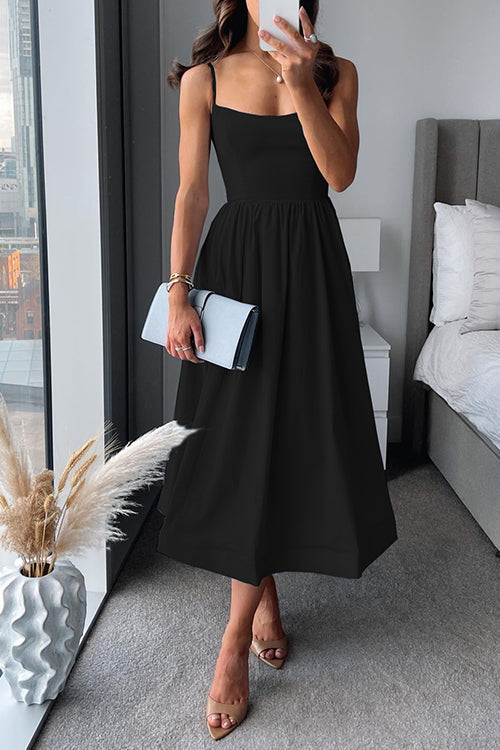 Sylis midi online A with spaghetti straps and waist