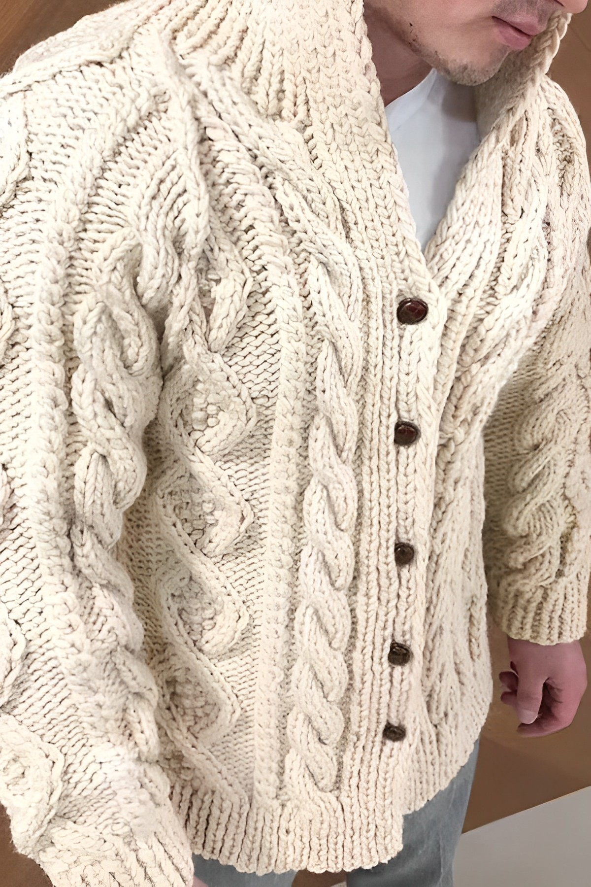 Sylis knit cardigan with braided pattern