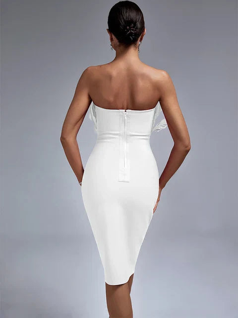 Sylis | Feather Bandage Dress for Elegant Ladies