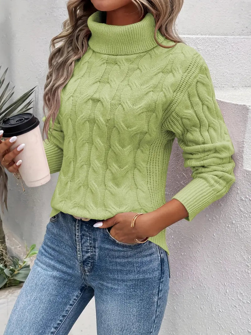 Sylis-Mode | Cable knit turtleneck sweater women's