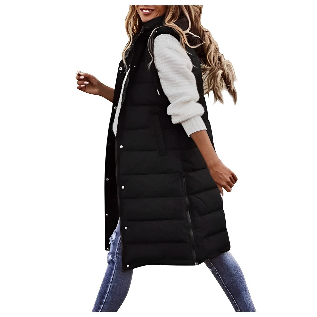 Sylis-Mode | Longer Sleeveless Padded Coat