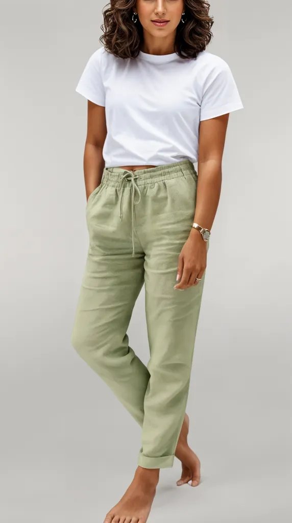 Sylis | Cotton Linen Elasticated Trousers