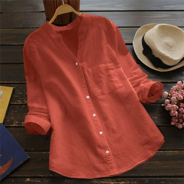 Sylis Long Sleeve Linen Blouse