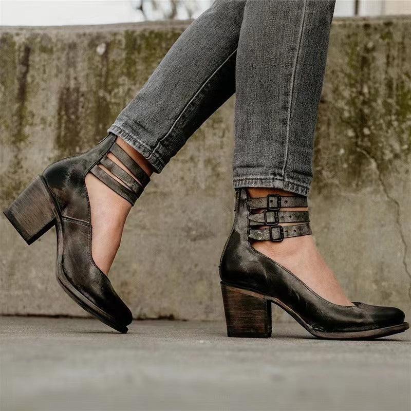 Sylis | Strapped Block Heel Shoes