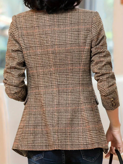 Sylis | Checkered blazer with lapels and one button