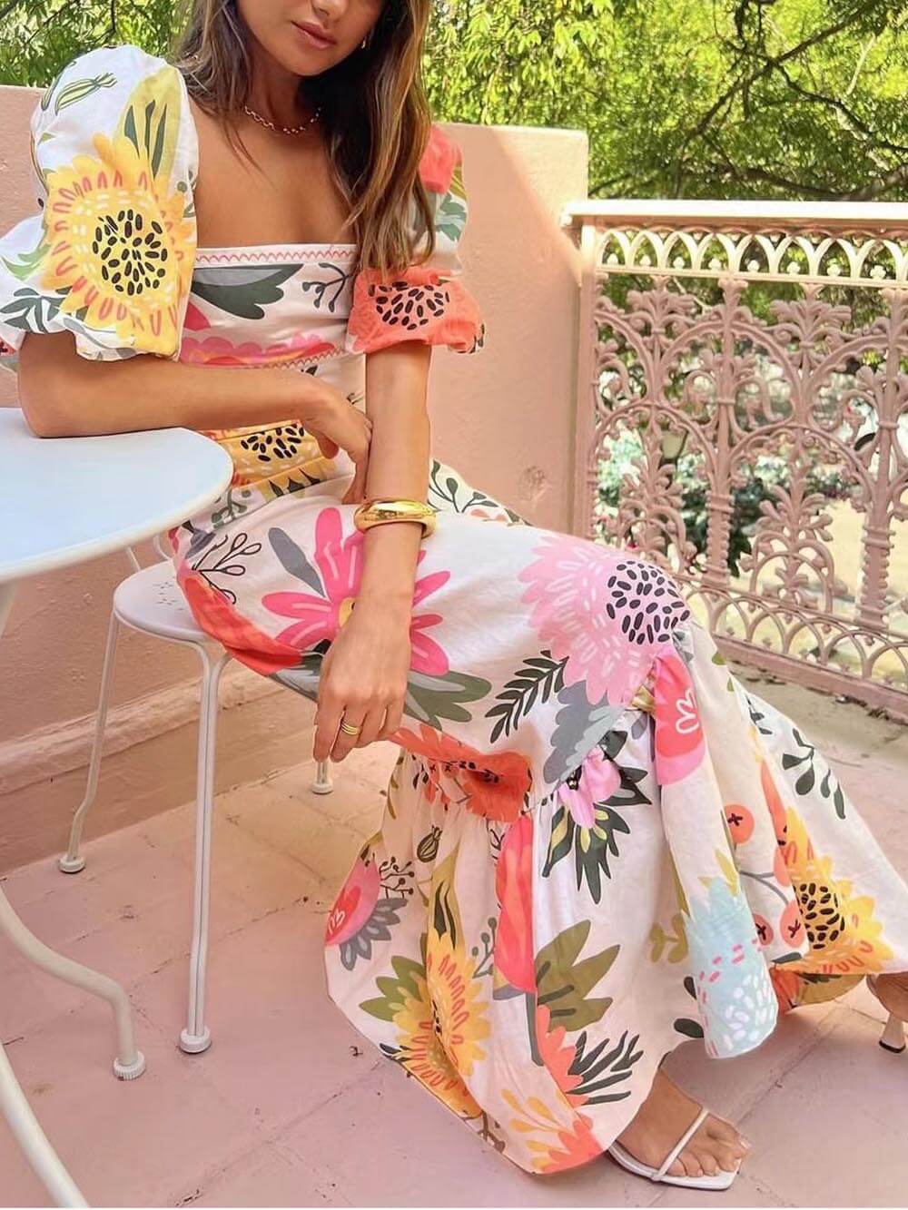 Sylis - Stylish Vibrant Floral Maxi Dress