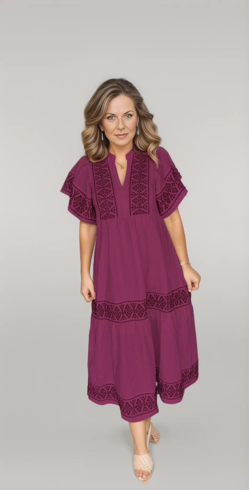 Sylis | Flowy-Sleeves Maxi Dress