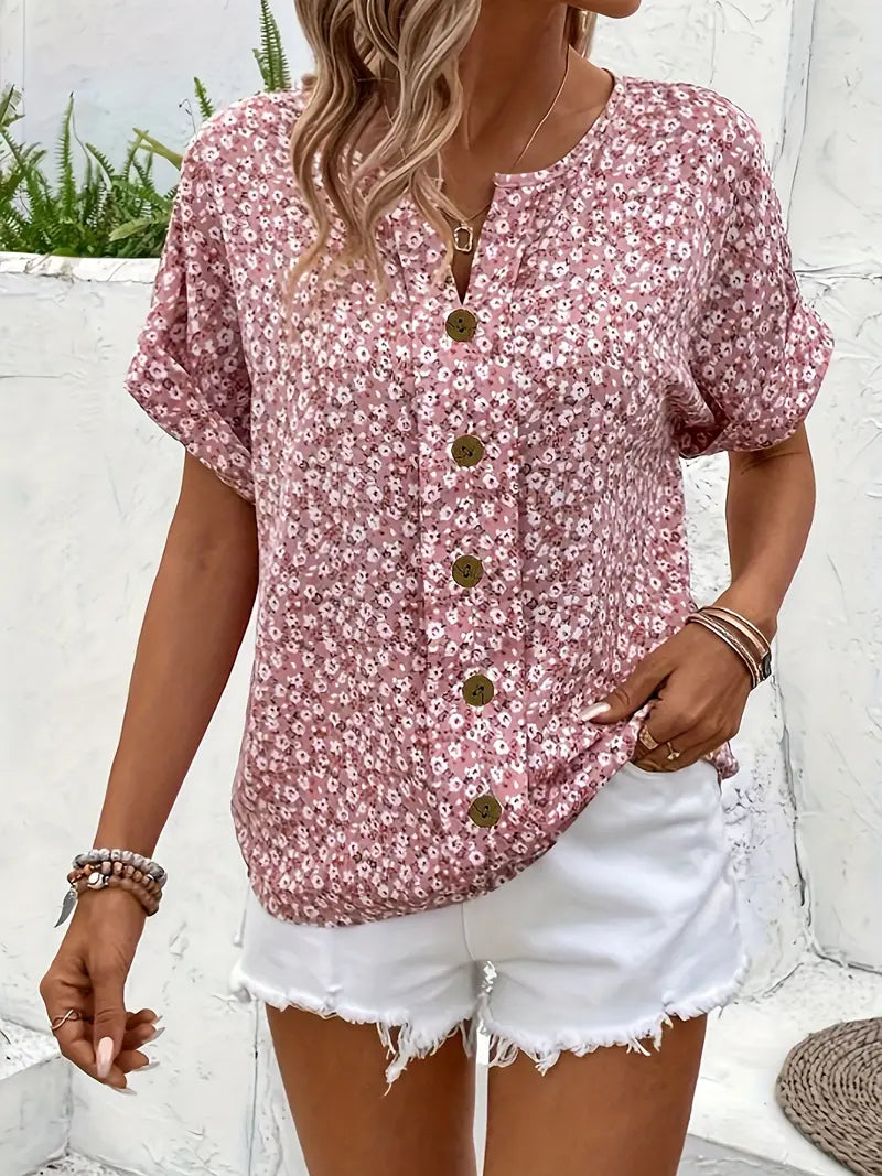 Sylis | Floral Button-Up Casual Blouse