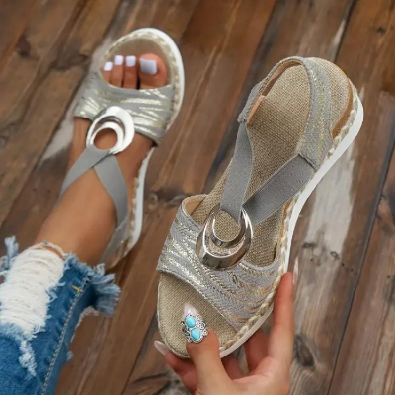 Sylis | Snake Print Wedge Sandals