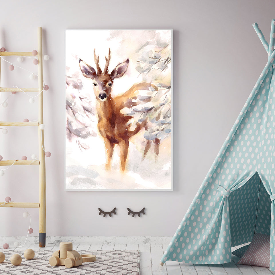 Young Elegant Deer - Canvas Wall Art Painting