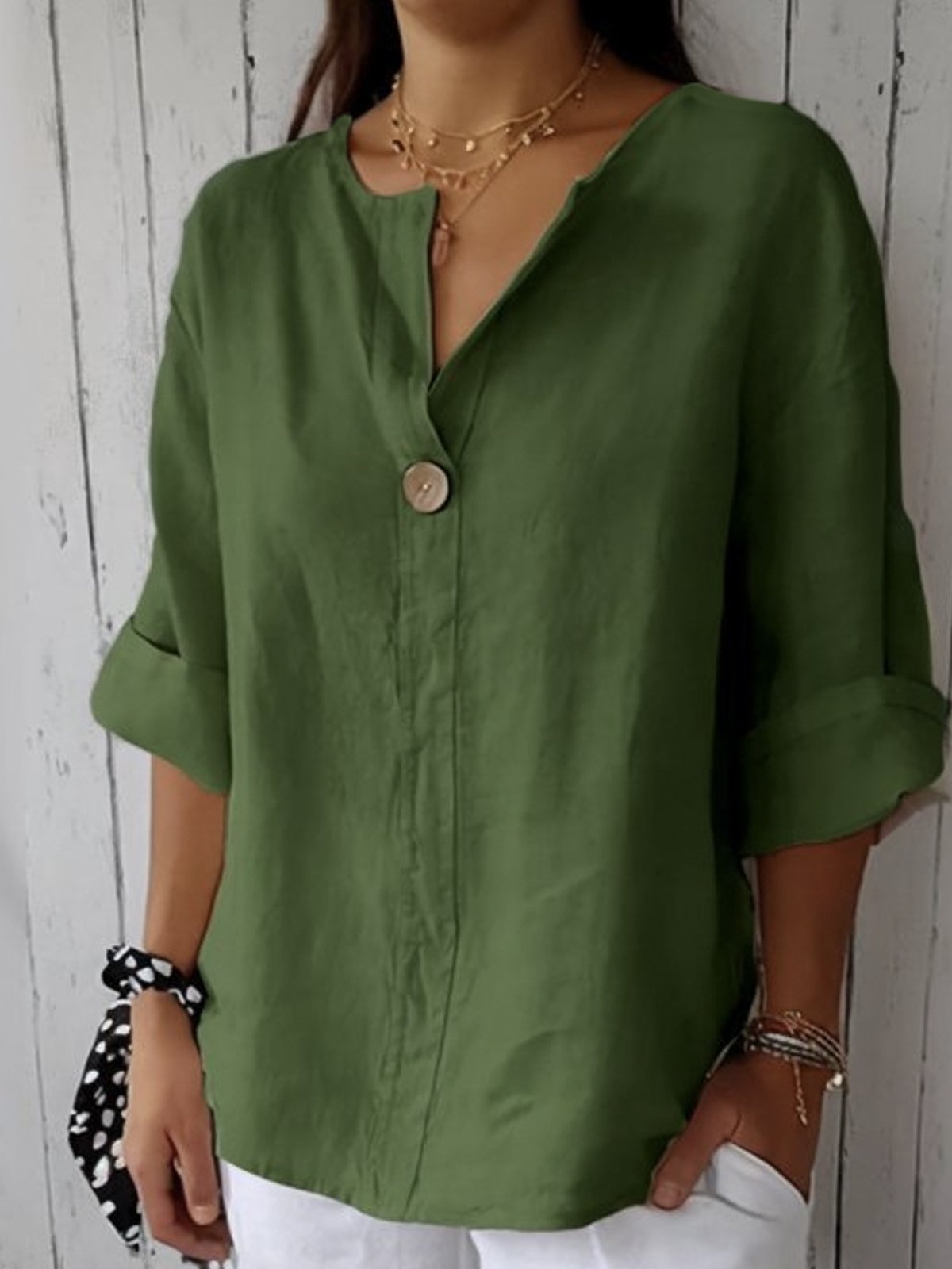 Sylis | Casual Effortless V-Neck Blouse