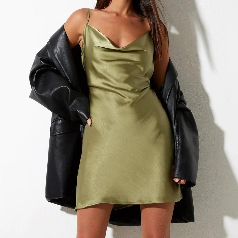 Sylis - Stylish Satin Slip Dress