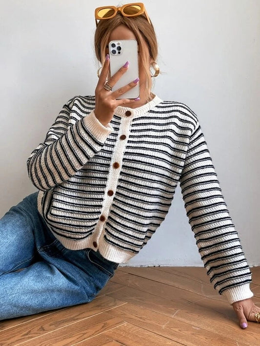 Sylis | Striped Cardigan with Buttons