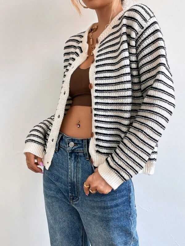 Sylis | Striped Cardigan with Buttons