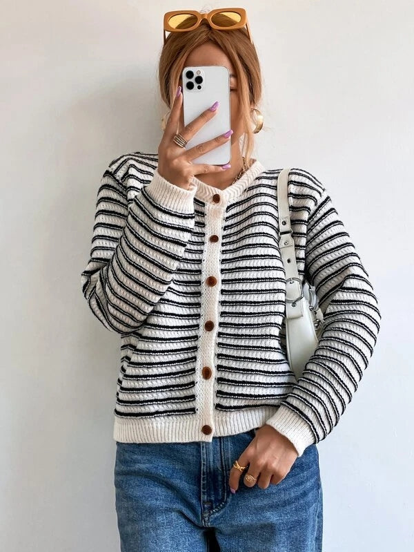 Sylis | Striped Cardigan with Buttons