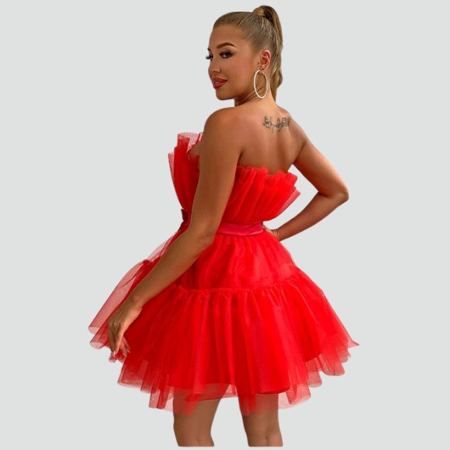 Sylis | Strapless tulle dress with layered skirt