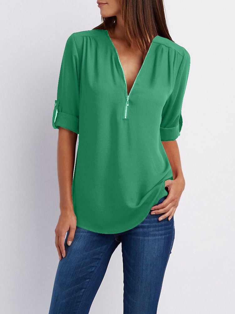 Maxime™ - Long-sleeved Loose Blouse