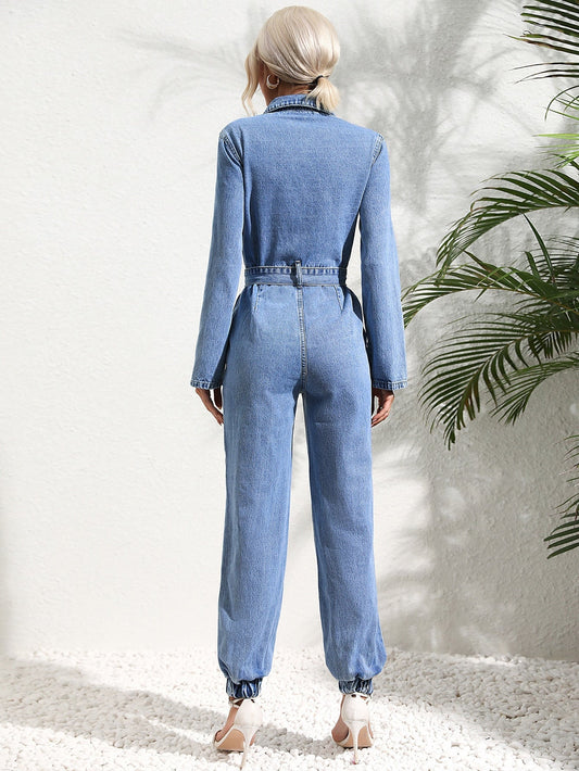 Trendy denim Sylis with flap pockets