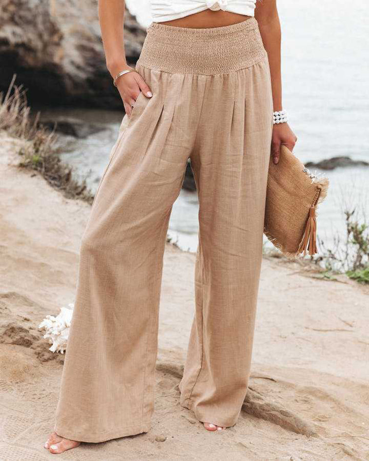 Sylis | Wide Leg Linen Trousers