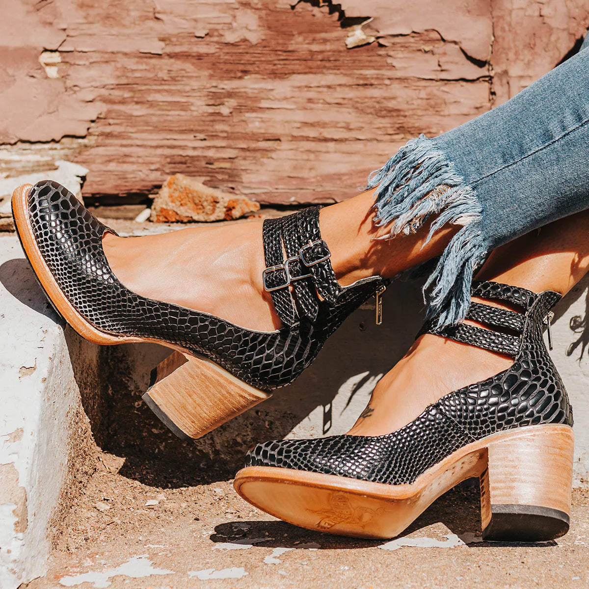 Sylis | Strapped Block Heel Shoes