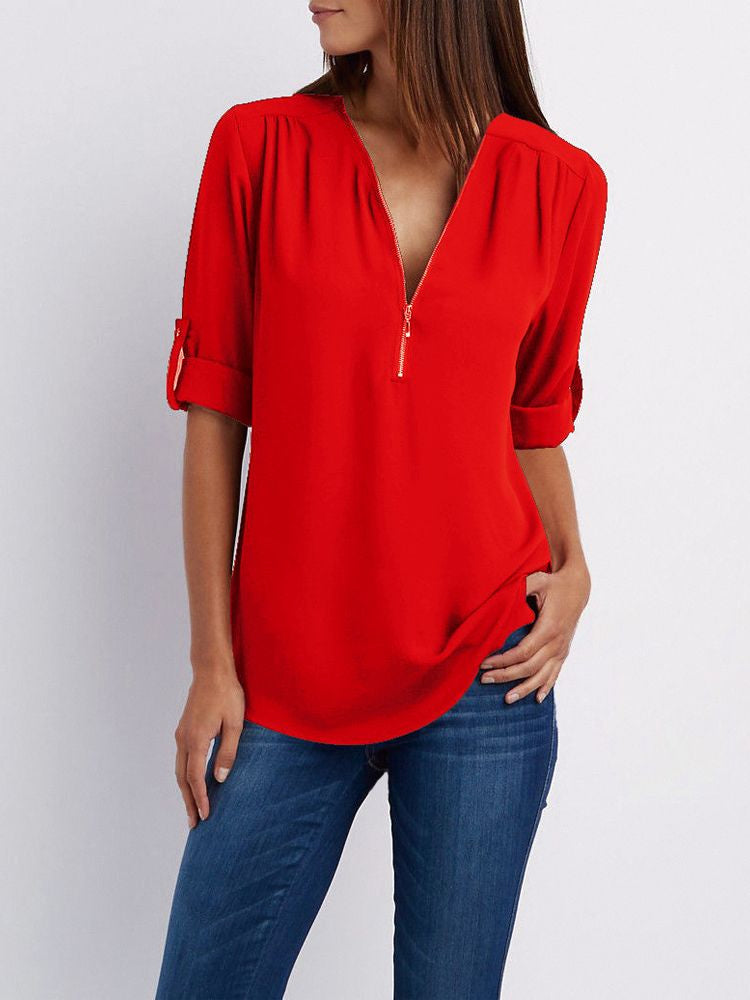 Maxime™ - Long-sleeved Loose Blouse