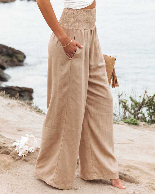 Sylis | Wide Leg Linen Trousers