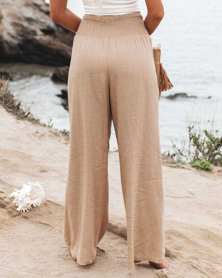 Sylis | Wide Leg Linen Trousers