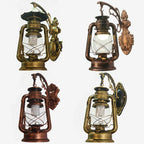 1-Light Kerosene Wall Mount Lighting Nautical Black/Copper/Bronze Clear Glass Wall Lights for Dining Room