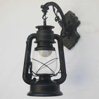 1-Light Kerosene Wall Mount Lighting Nautical Black/Copper/Bronze Clear Glass Wall Lights for Dining Room