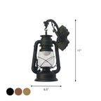 1-Light Kerosene Wall Mount Lighting Nautical Black/Copper/Bronze Clear Glass Wall Lights for Dining Room
