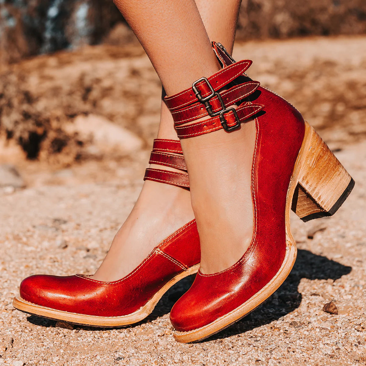 Sylis | Strapped Block Heel Shoes