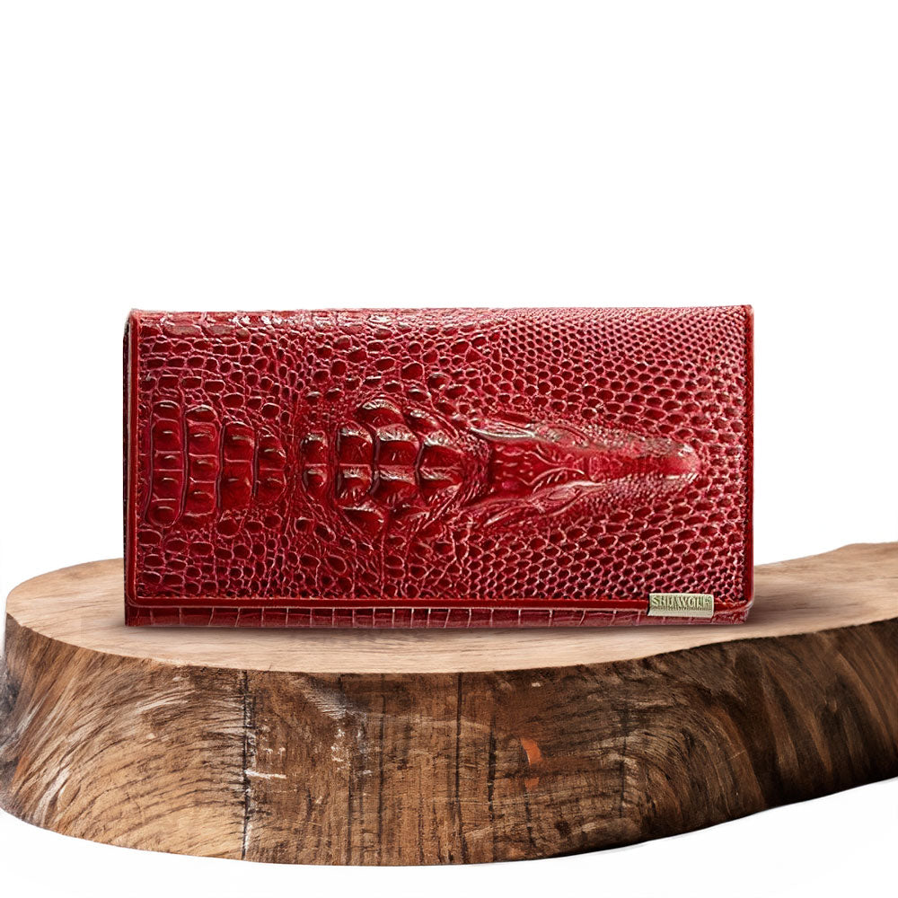 Sylis - Elegant RFID Wallet with Crocodile Embossing