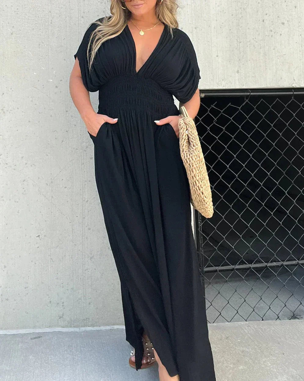 Sylis | V-Neck Effortless Maxi Long Dress