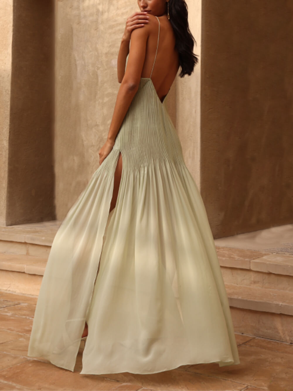 Sylis | Ethereal Pleated Maxi Dress