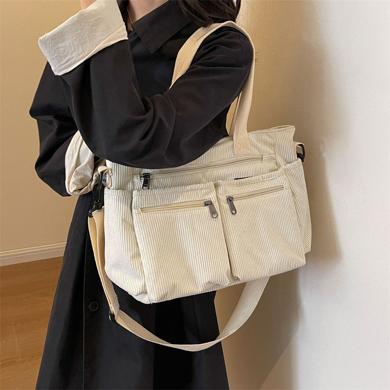 Sylis | Plain Corduroy Tote Bag