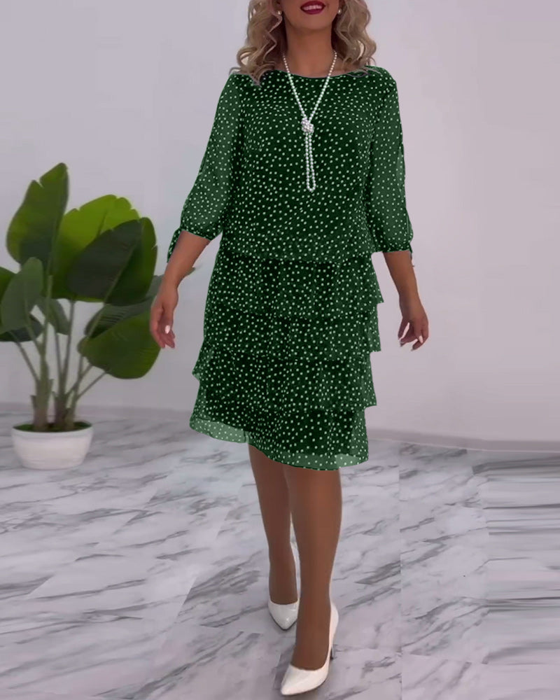 Sylis - Elegant Polka Dot Dress