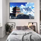 Temple In The Mountains - Canvas Wall Art Painting