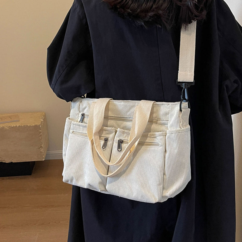 Sylis | Plain Corduroy Tote Bag