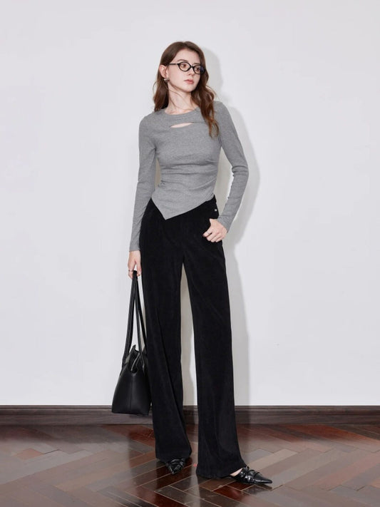 Wide Pleated Corduroy Pants