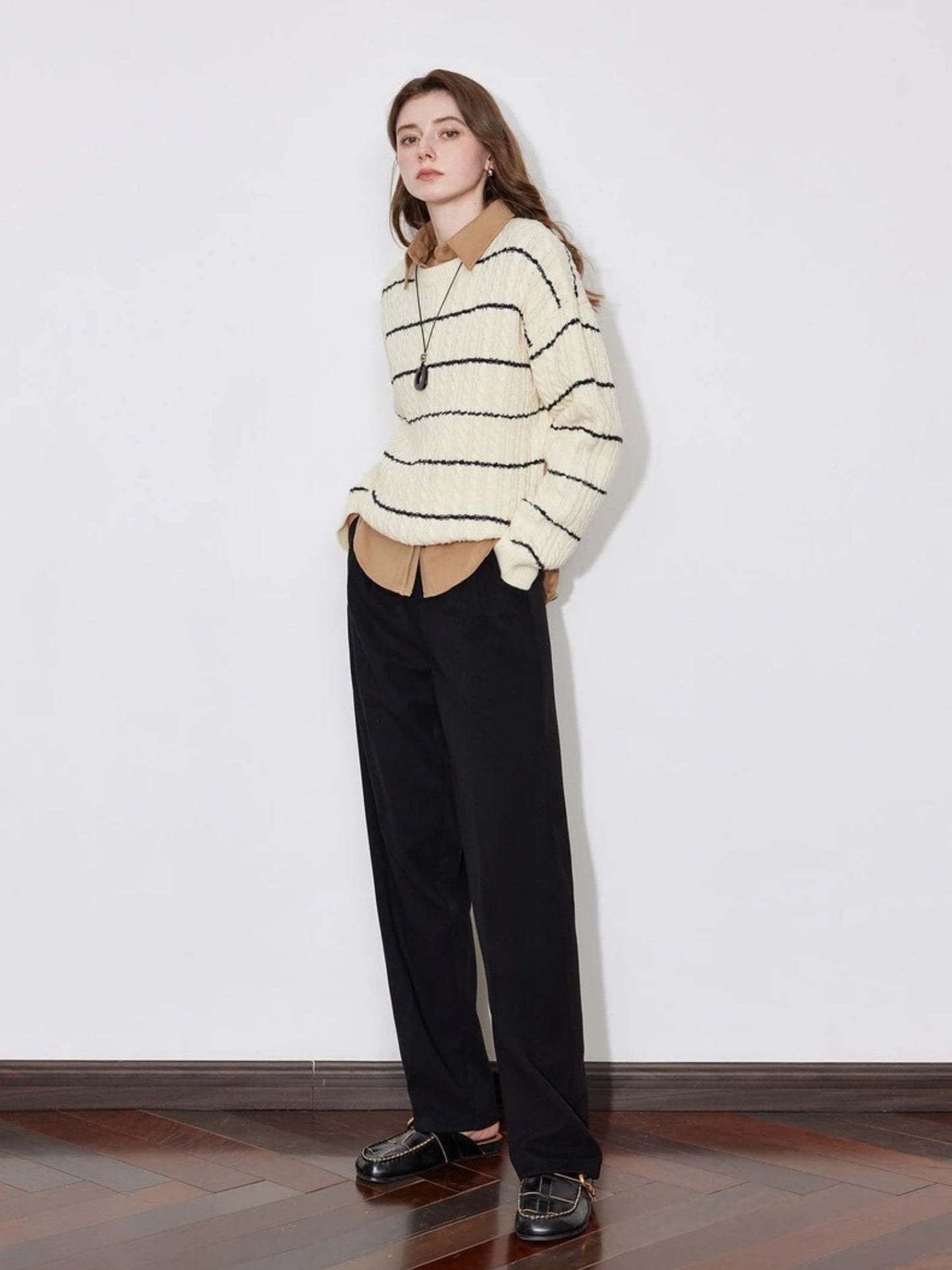 Mid-Rise Wool Pants