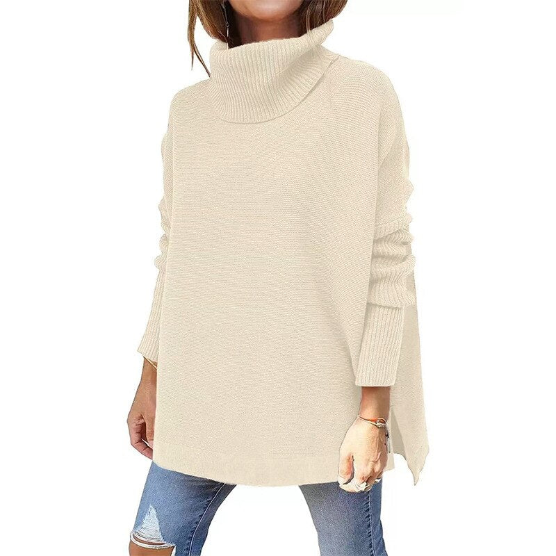 Sylis | Women's Tricot Sweater With Stand Collar