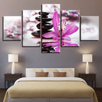 Zen Purple Orchids 5 Piece - Canvas Wall Art Painting