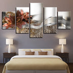 Timeless Peach Lilies 5 Piece - Canvas Wall Art Painting