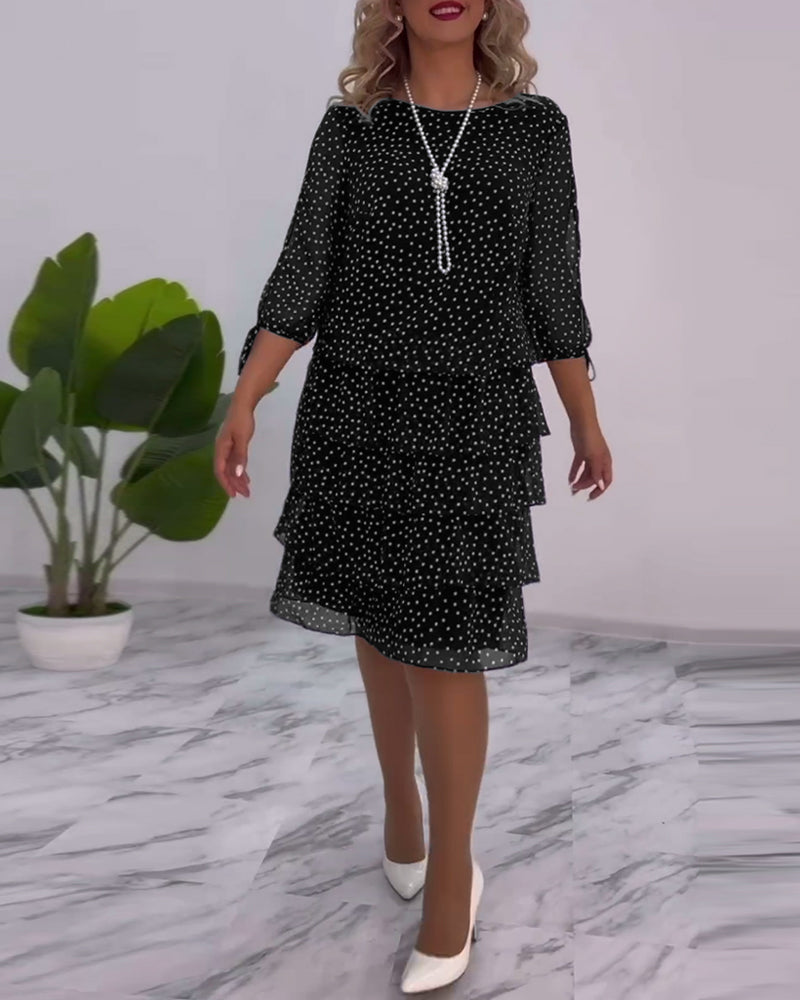 Sylis - Elegant Polka Dot Dress