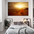 Tranquil Cliffside Sunset  - Canvas Wall Art Painting