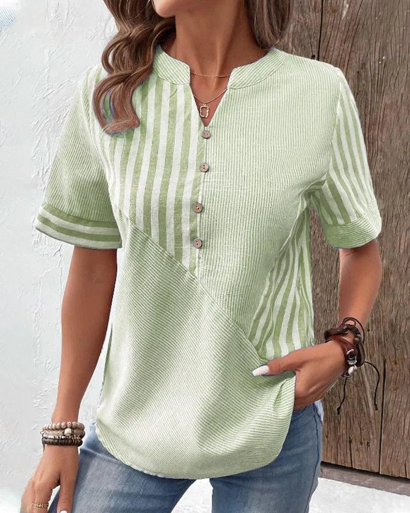 Sylis | Comfortable Striped Cotton Blouse