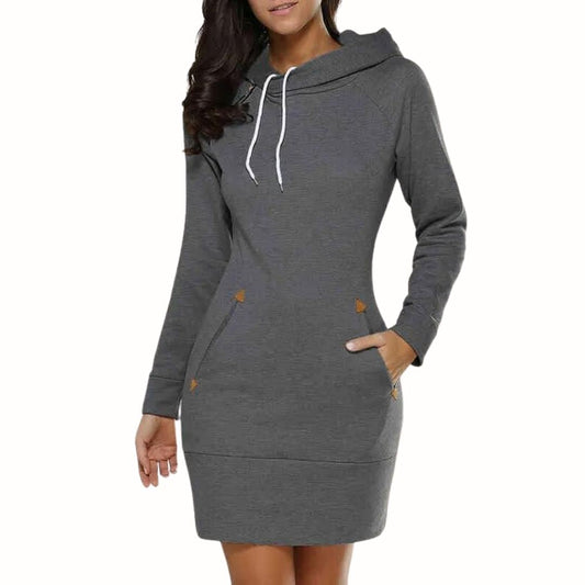 Sylis | Casual hooded sweat dress with pockets