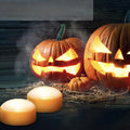 Flameless Battery Jack-O-Lantern Lights | LED Tea Candles