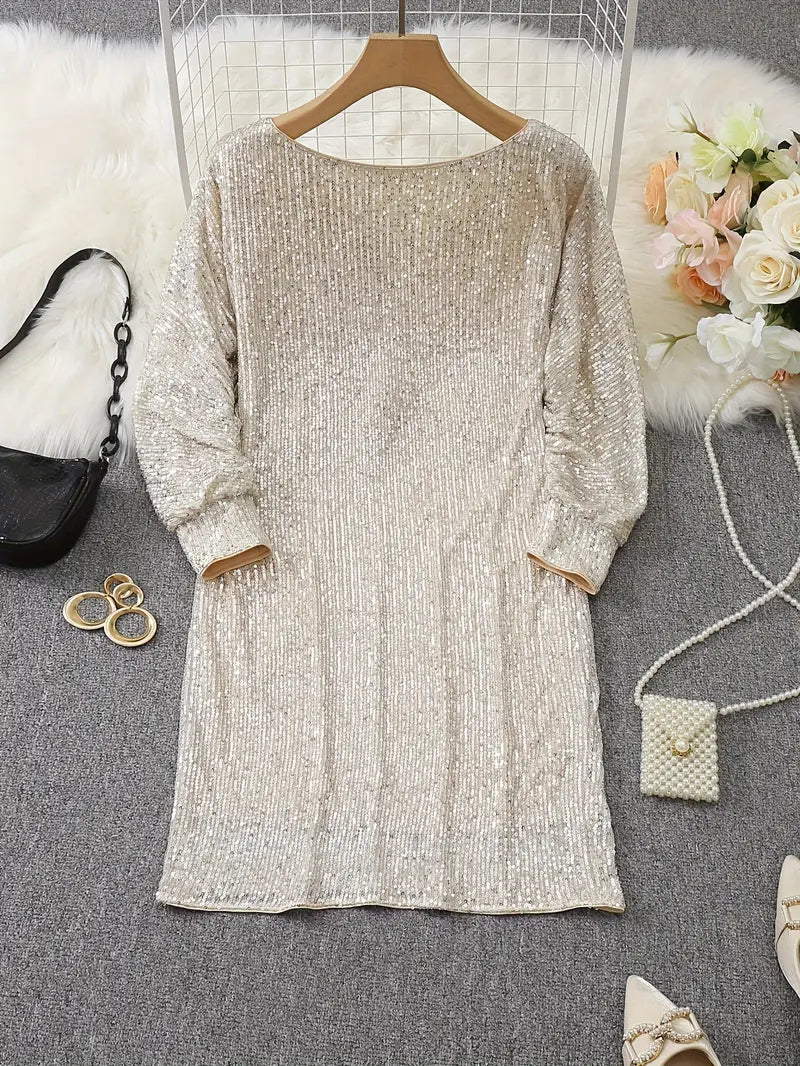 Sylis | Party sequin dress with contrast