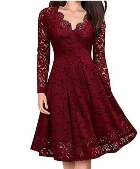 Sylis | V neck lace dress